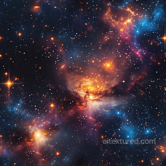 Space PBR Texture Featuring Vibrant Galaxy Nebula and Starfield Glow Star, space, planets texture preview