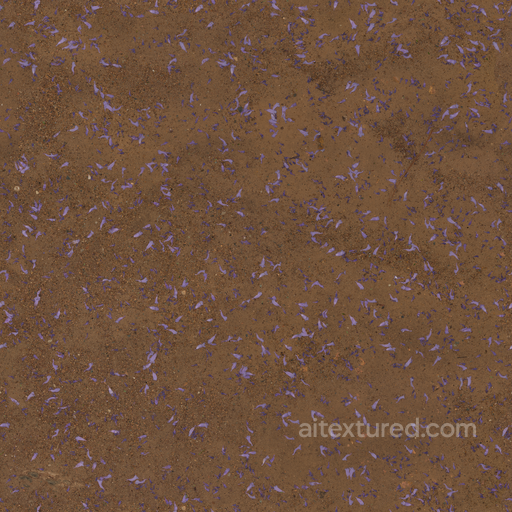 Flower Scattered Dirt - Flowers Jacaranda Scattered Scattered Earth Soil seamless Sand-soil PBR texture