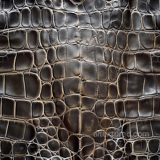 Dark Brown Crocodile Leather PBR Texture with Natural Scale Detailing seamless Leather PBR texture