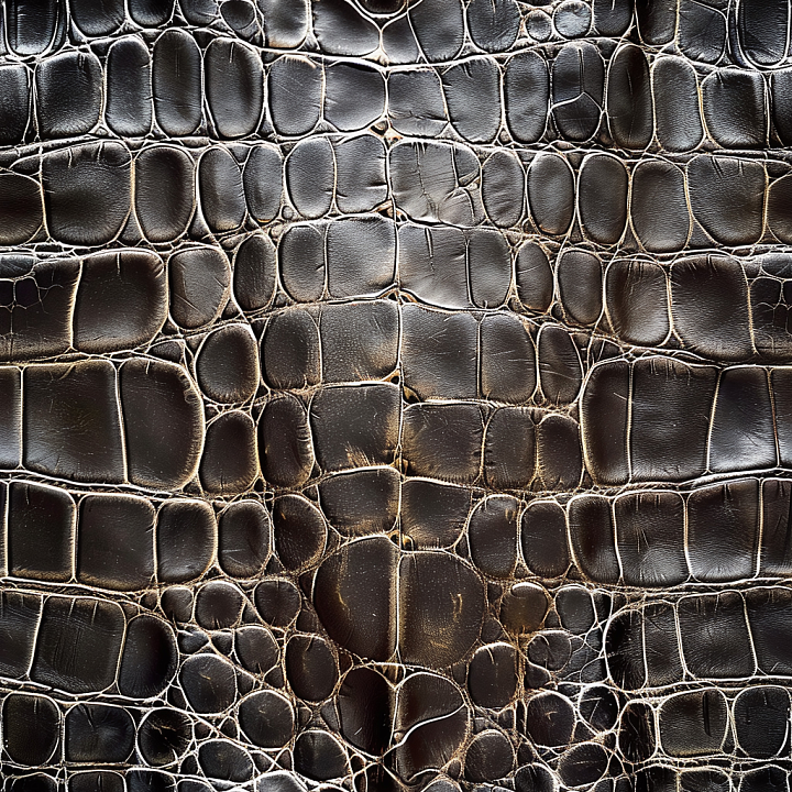 Dark Brown Crocodile Leather with Natural Scale Detailing seamless PBR texture preview