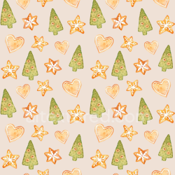 seamless Seamless 3D PBR Texture Featuring Watercolor Christmas Cookies Pattern texture 8k free download PBR