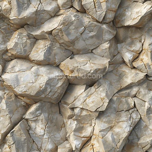 Seamless 3D PBR Texture of Rugged Beige-Gray Cliff Rock with Natural Cracks