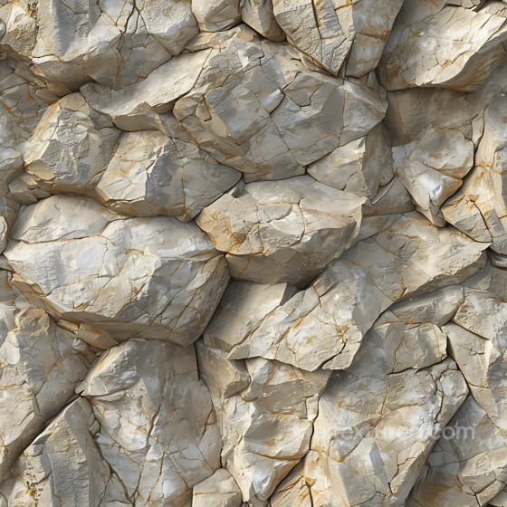 Stone Texture of Rugged Beige-Gray Cliff Rock with Natural Cracks Stone texture preview