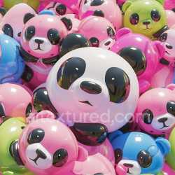 seamless Seamless 3D Inflated Vinyl Plush Panda Texture in Bright Colors texture 8k free download PBR