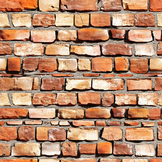 Cracked Red Brick Wall PBR Texture with Rough Mortar Brick texture preview