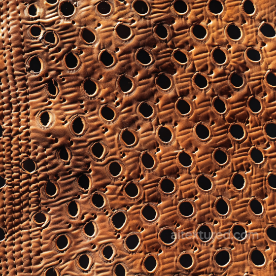 Distressed Perforated Brown Leather Seamless Texture with Irregular Hole Pattern Leather texture preview