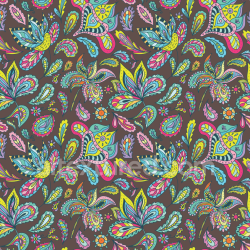 seamless Seamless 3D PBR Texture of Retro Paisley Colorful Fabric Pattern texture 8k free download PBR