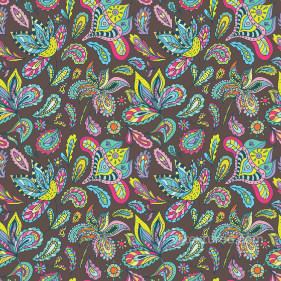 Retro Paisley Colorful Fabric Pattern Seamless Texture Retro Paisley texture preview