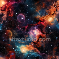 seamless Seamless 3D Space PBR Texture Featuring Vivid Nebula Clouds and Starfield texture 8k free download PBR