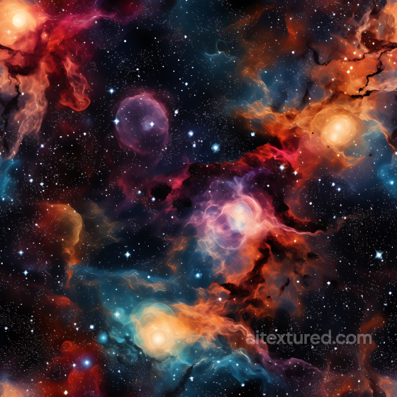 Space PBR Texture Featuring Vivid Nebula Clouds and Starfield Star, space, planets texture preview