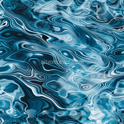 Seamless Stylized Liquid Water 3D PBR Texture with Abstract Flowing Patterns