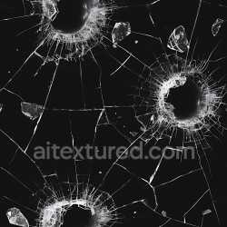 seamless Seamless 3D PBR Texture of Black Glass with Bullet Hole Cracks and Shattered Fragments texture 8k free download PBR