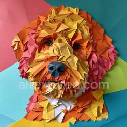seamless Seamless 3D PBR Texture Featuring Colorful Australian Labradoodle Origami Fur texture 8k free download PBR