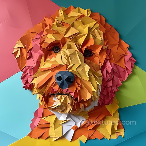 Animal - Seamless 3D PBR Texture Featuring Colorful Australian Labradoodle Origami Fur texture preview