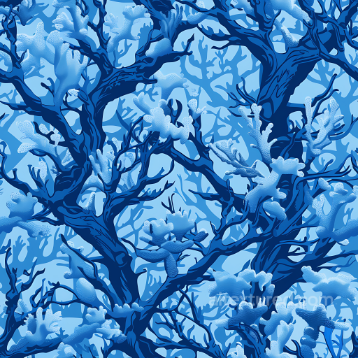 Arctic Blue Camouflage PBR Texture with Coral Reef Pattern seamless Color Camouflage PBR texture