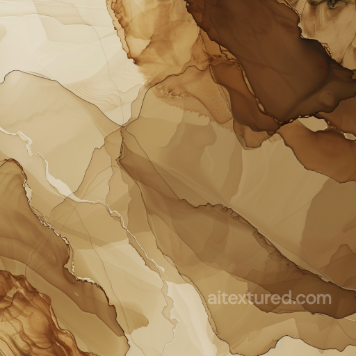 Alcohol Ink PBR Texture Featuring Brown Fluid Marbling and Delicate Veins texture preview