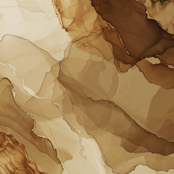 Alcohol Ink Featuring Brown Fluid Marbling and Delicate Veins seamless PBR texture preview