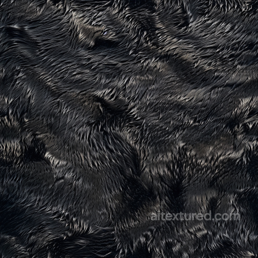 Glossy Black Fur Leather Texture with Dynamic Sheen and Fine Grain seamless Leather PBR texture