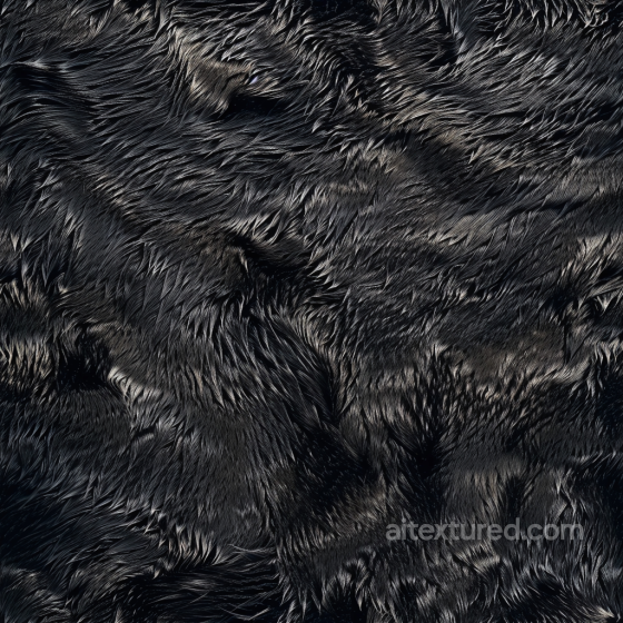 Glossy Black Fur Leather Texture with Dynamic Sheen and Fine Grain Leather texture preview