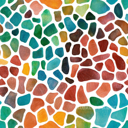 Mosaic PBR Texture of Colorful Irregular Stone Chips with Matte Finish seamless Mosaic PBR texture