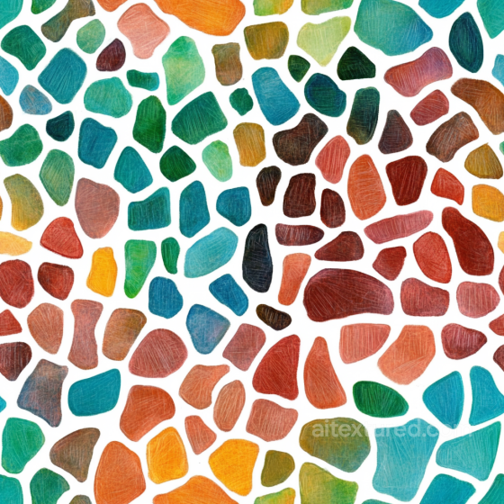 Mosaic PBR Texture of Colorful Irregular Stone Chips with Matte Finish Mosaic texture preview