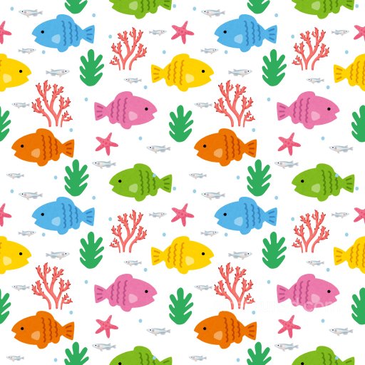 Pattern PBR Texture Featuring Colorful Cartoon Fish and Marine Motifs seamless Pattern Bundle PBR texture