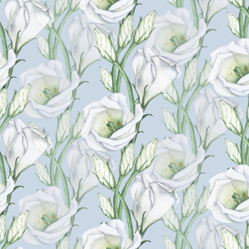 Wild Flower Texture of White Wildflower Watercolor Fabric Pattern seamless Wild Flower  PBR texture