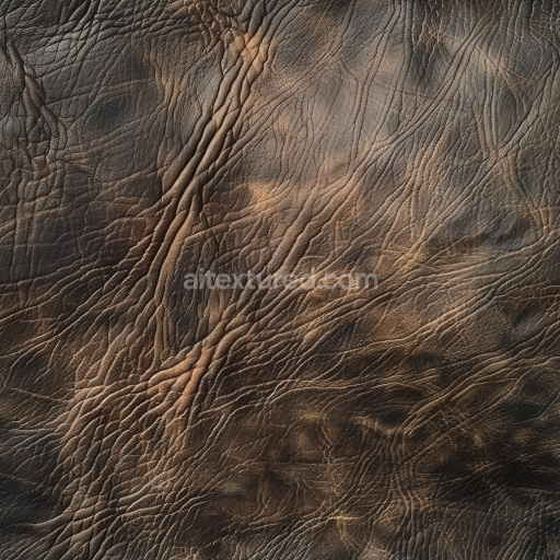 Seamless 3D PBR Distressed Vintage Brown Leather Texture with Deep Wrinkles and Patina