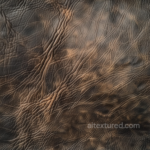 Distressed Vintage Brown Leather Texture with Deep Wrinkles and Patina seamless Leather PBR texture