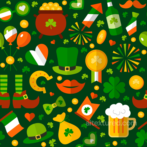 Festive St Patrick Digital Paper Pattern Texture seamless St patrick digital paper bundle PBR texture