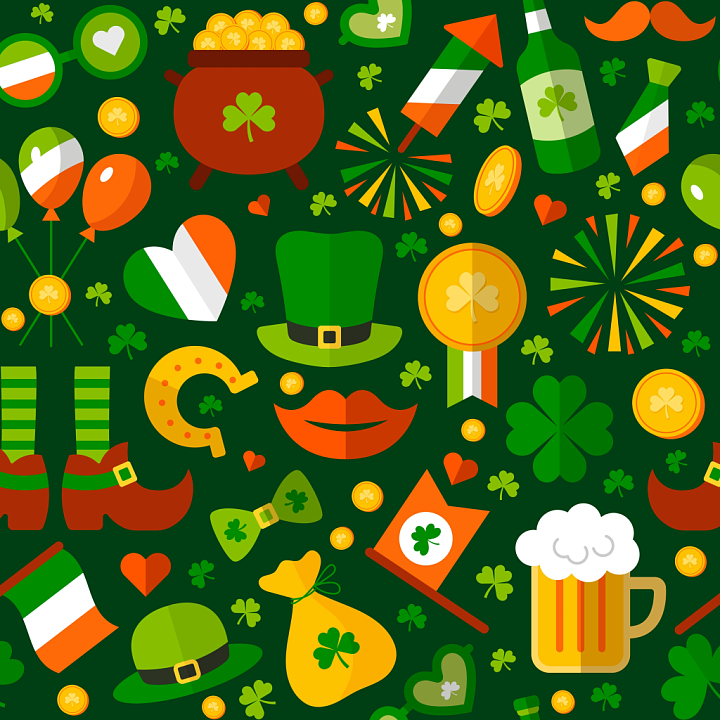 Festive St Patrick Digital Paper Pattern seamless PBR texture preview