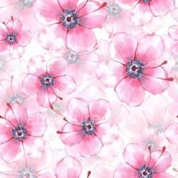 seamless Seamless 3D PBR Pink Flower Watercolor Fabric Texture in Soft Pastel Style texture 8k free download PBR