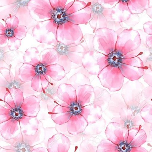 Pink Flower Watercolor Fabric Texture in Soft Pastel Style seamless Pink Flower PBR texture