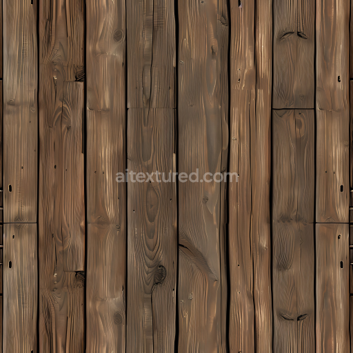 Seamless 3D PBR Texture of Weathered Pine Wood Planks with Knots and Grain Detail