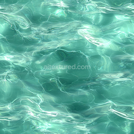 Seamless 3D PBR Texture of Clear Turquoise Water Surface with Gentle Ripples