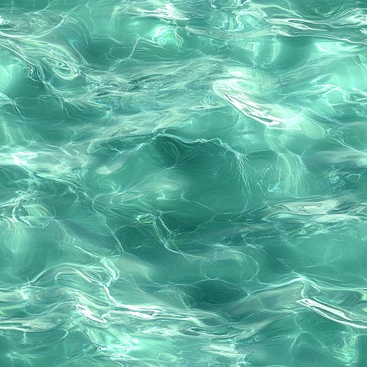 Clear Turquoise Water Surface with Gentle Ripples seamless PBR texture preview