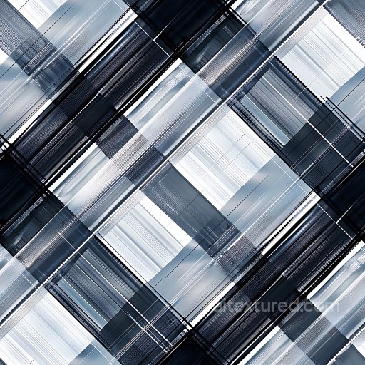 Seamless 3D PBR Plaid Patterned Satin Metal Texture in Cool Blues texture preview