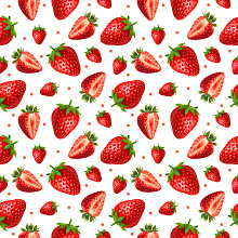 Seamless 3D PBR Texture with Realistic Strawberry Fruit Motifs texture preview