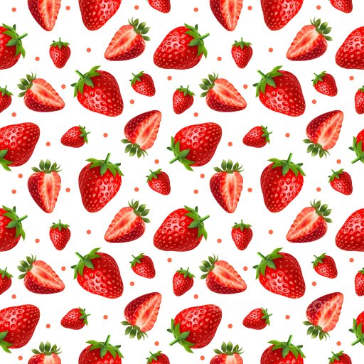with Realistic Strawberry Fruit Motifs seamless Pattern Bundle PBR texture