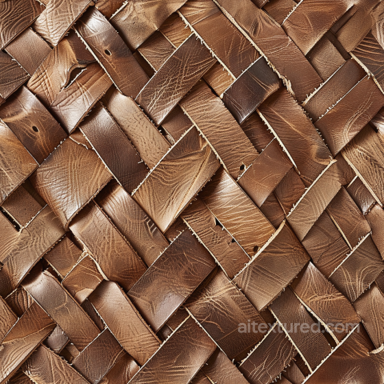 Woven Distressed Brown Leather PBR Texture with Visible Grain and Scratches Leather texture preview