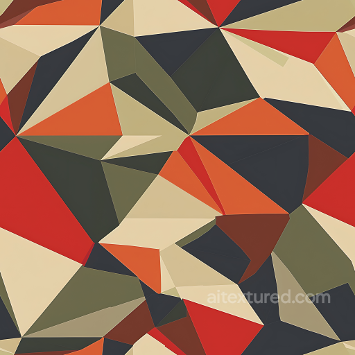 Polygonal Camouflage PBR Texture with Bold Earth and Red Tones seamless Color Camouflage PBR texture