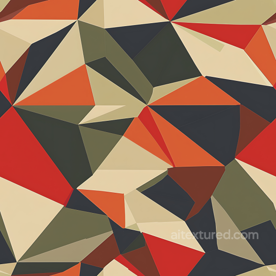 Polygonal Camouflage PBR Texture with Bold Earth and Red Tones Color Camouflage texture preview