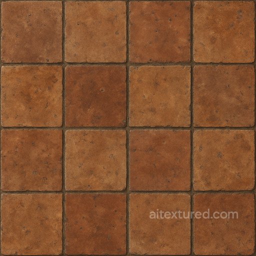 Aged Terracotta Tile Seamless Texture seamless Ceramic-tile PBR texture
