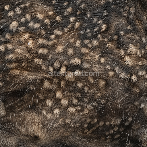 Seamless 3D realistic fur leather PBR texture with natural spotted pattern and fine hair detail