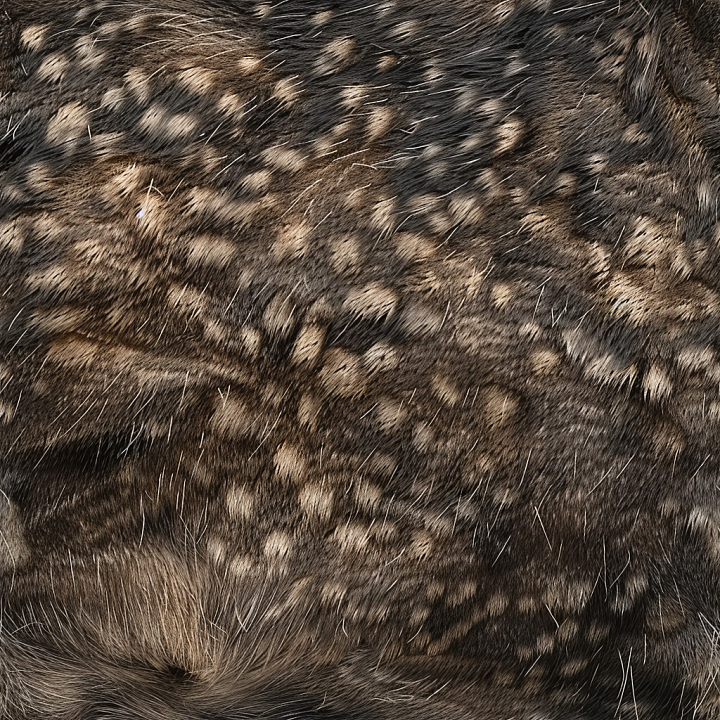 Realistic Fur Leather With Natural Spotted Pattern And Fine Hair Detail seamless PBR texture preview