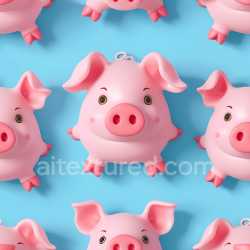 seamless Seamless 3D Inflated PBR Texture of Pink Piggy Bank Model with Glossy Finish texture 8k free download PBR