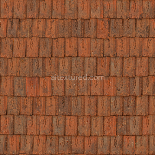 Clay Roof — Weathered Uneven Clay Roof Tiles — PBR seamless 3D texture