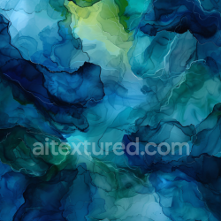 seamless Seamless 3D Alcohol Ink PBR Texture Featuring Fluid Blue and Green Waves with Organic Veins texture 8k free download PBR