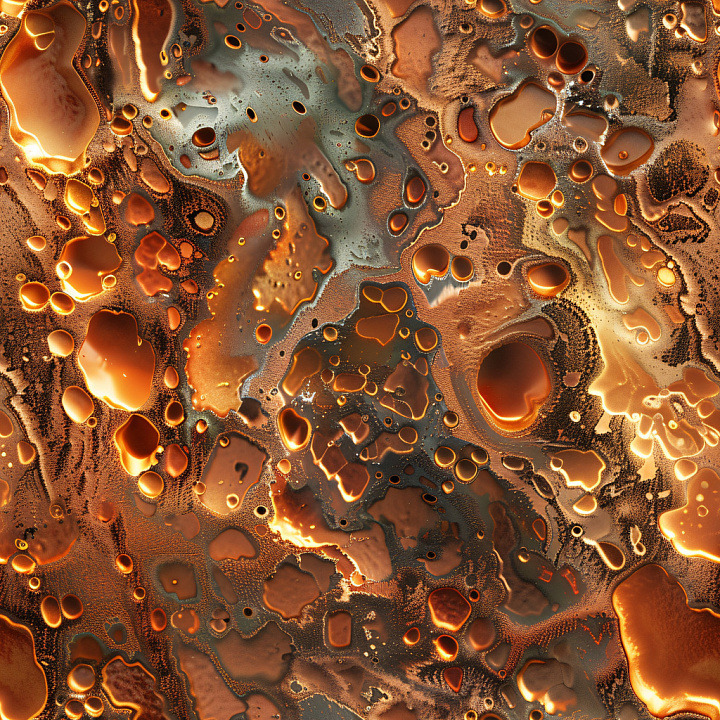 Glossy Abstract Copper and Warm Tone seamless PBR texture preview