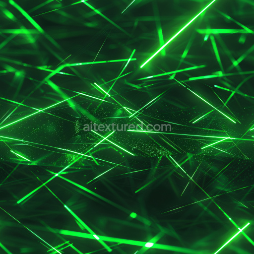 Seamless 3D PBR Texture Featuring Glossy Vibrant Green Laser Streaks